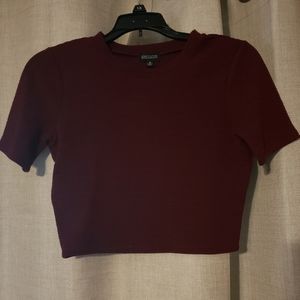 Burgundy Ribbed Top